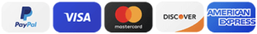 PayPal, Visa, Mastercard, Discover, and American Express